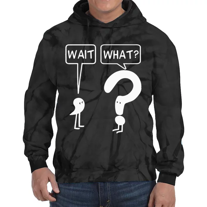 Wait, What Apostrophe Question Mark Funny English Teacher Tie Dye Hoodie