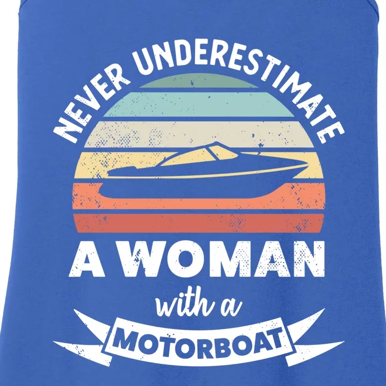 Wo With A Motorboat Funny Boating Gift Mom Gift Ladies Essential Tank