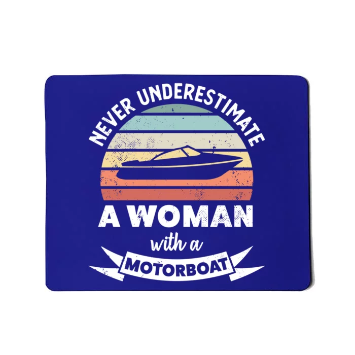 Wo With A Motorboat Funny Boating Gift Mom Gift Mousepad