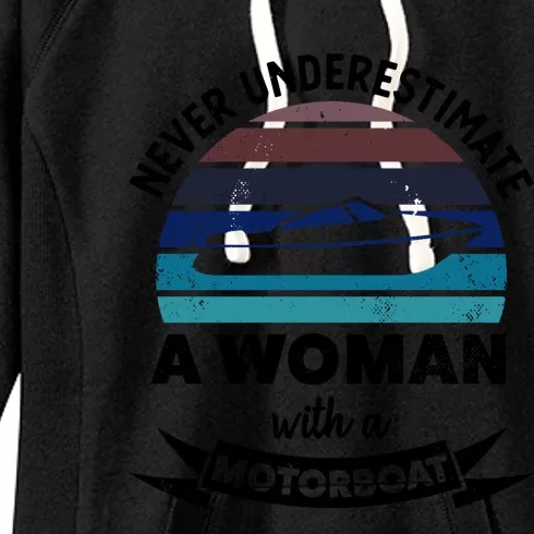 Wo With A Motorboat Funny Boating Funny Gift Mom Cute Gift Women's Fleece Hoodie