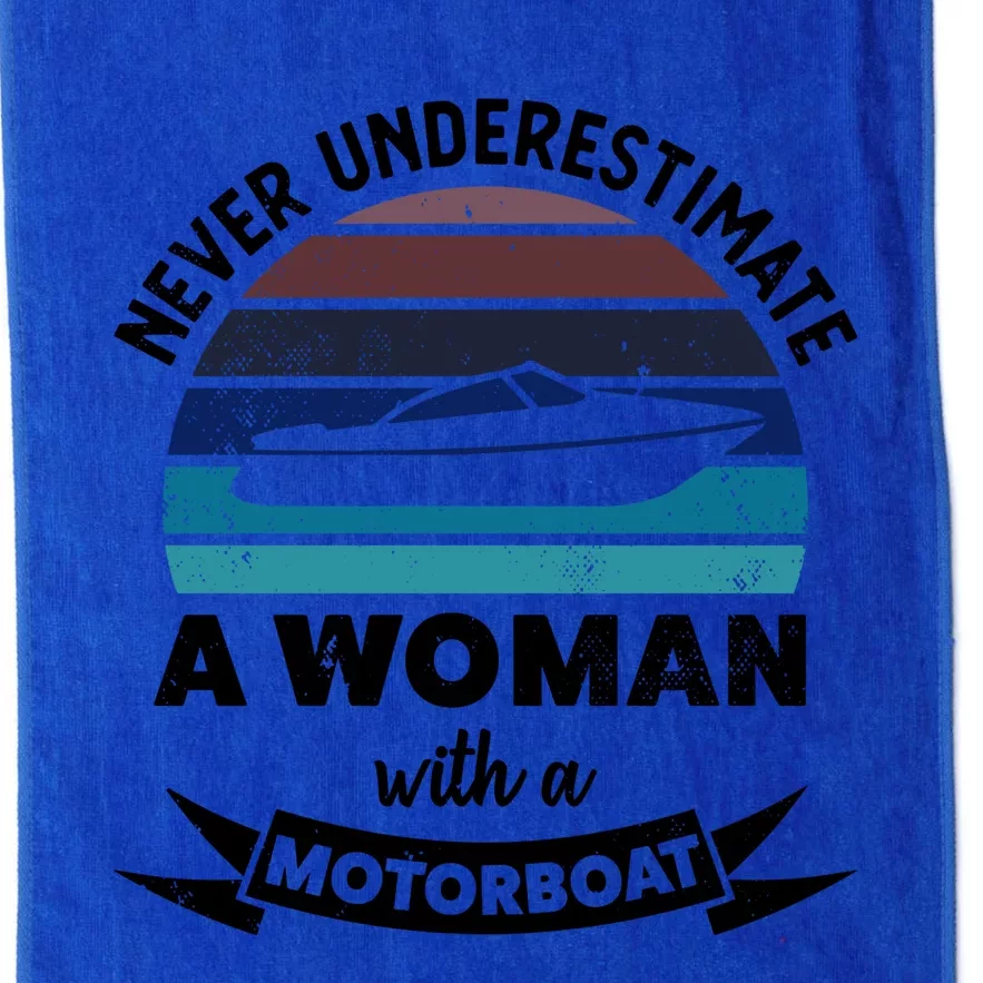 Wo With A Motorboat Funny Boating Funny Gift Mom Cute Gift Platinum Collection Golf Towel