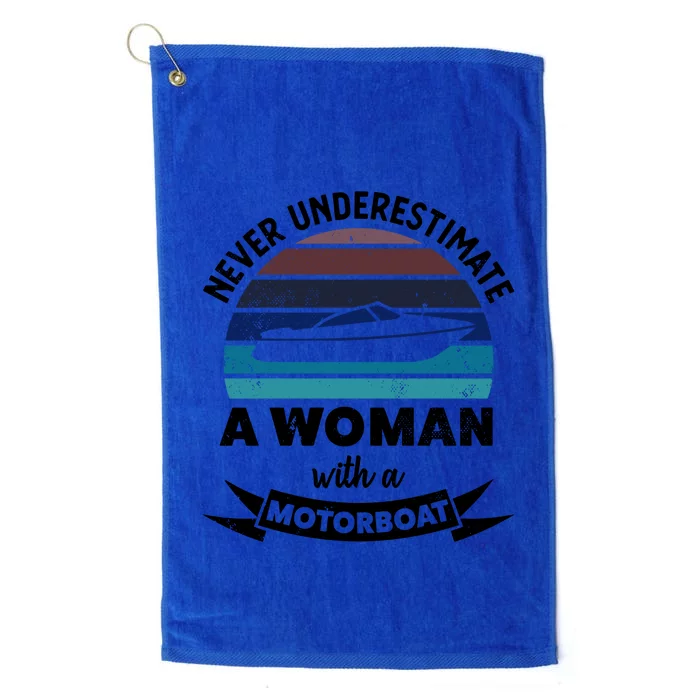 Wo With A Motorboat Funny Boating Funny Gift Mom Cute Gift Platinum Collection Golf Towel