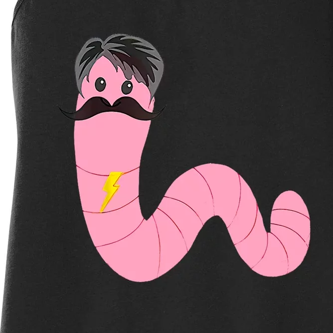 Worm With A Mustache James Tom Ariana Reality Women's Racerback Tank