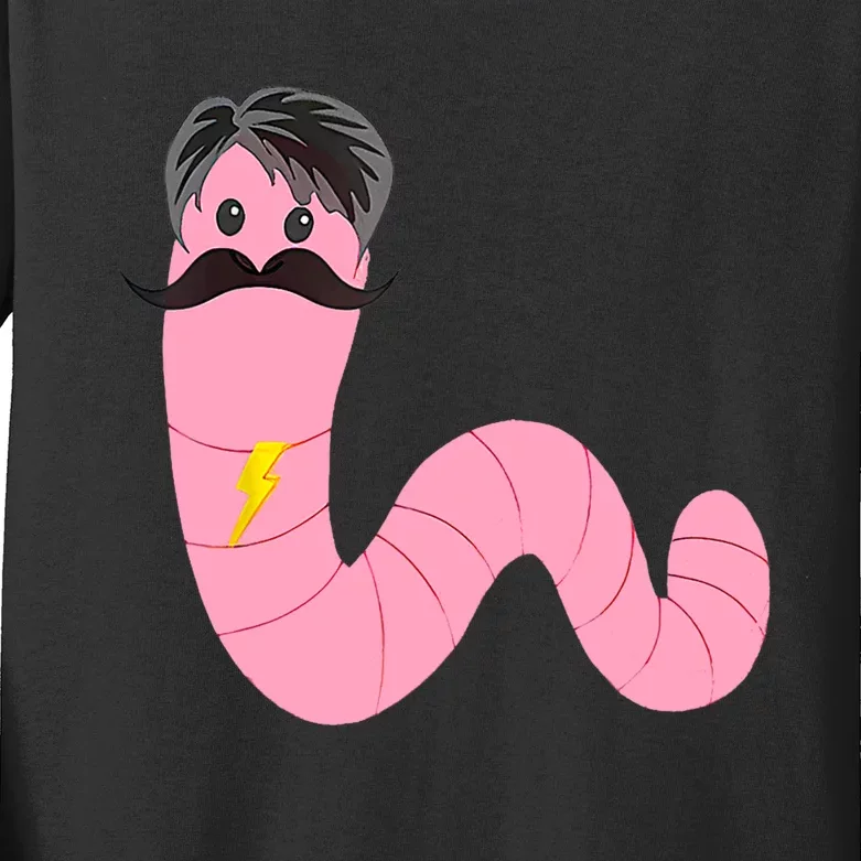 Worm With A Mustache James Tom Ariana Reality Kids Long Sleeve Shirt