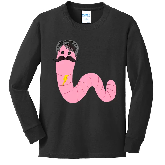 Worm With A Mustache James Tom Ariana Reality Kids Long Sleeve Shirt