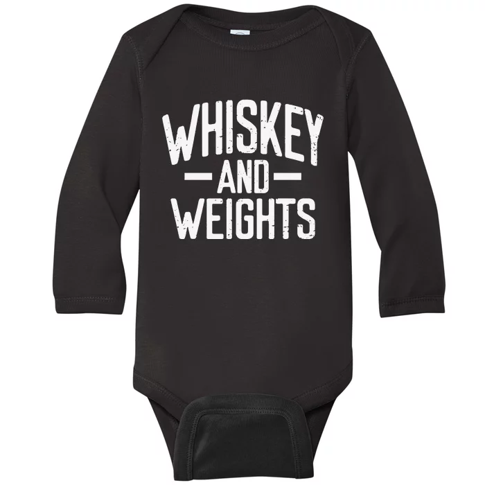 Weightlifting Whiskey And Weights Workout Gym Lovers Baby Long Sleeve Bodysuit