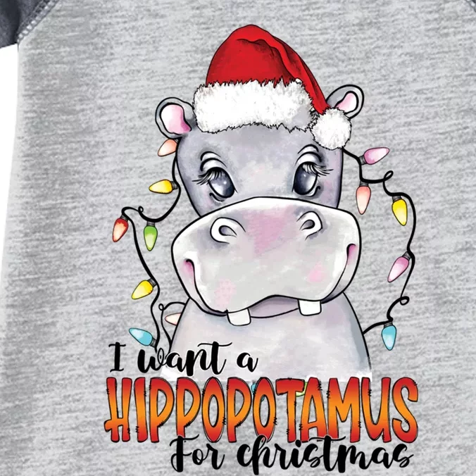 WI Want A Hippopotamus For Christmas Xmas Hippo For Cute Gift Infant Baby Jersey Bodysuit