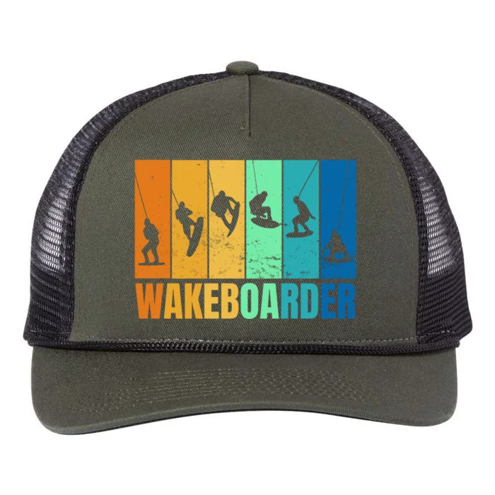 Wakeboarder Retro Rope Trucker Hat Cap