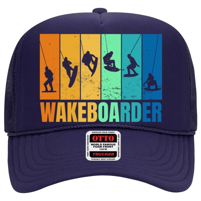 Wakeboarder High Crown Mesh Trucker Hat