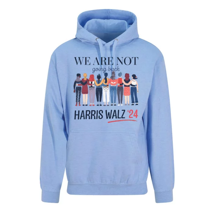 Women We Are Not Going Back Kamala Harris Waltz 24 Unisex Surf Hoodie