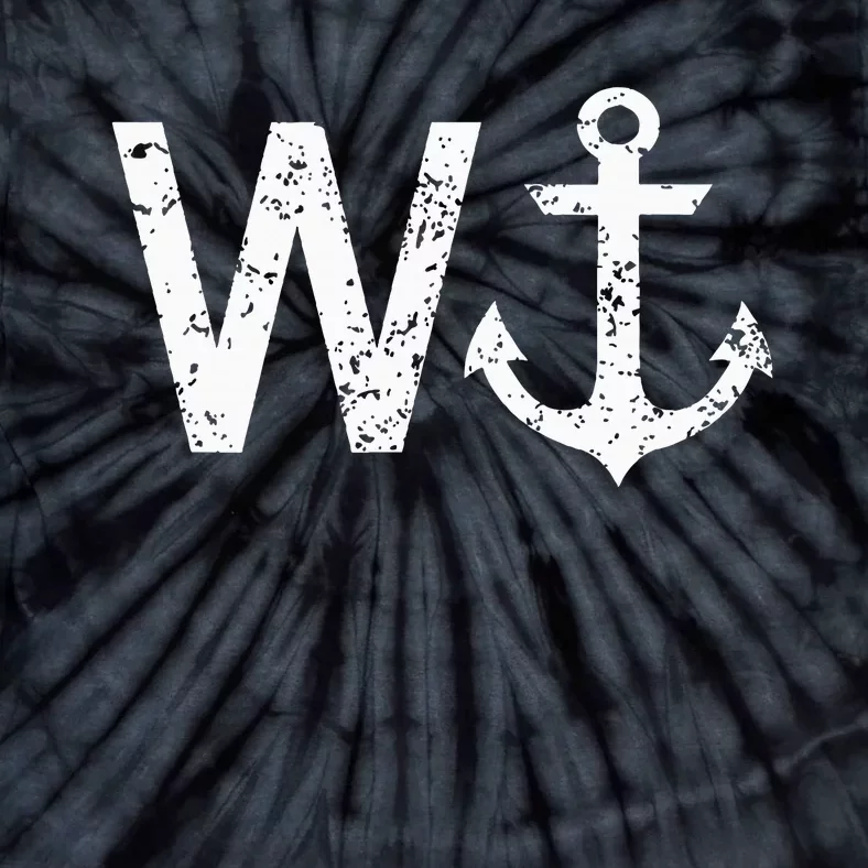 Wanker W Anchor Funny Nautical Insult Wordplay Cruise Sail Tie-Dye T-Shirt