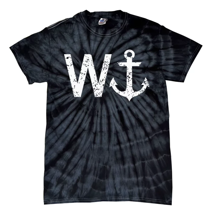 Wanker W Anchor Funny Nautical Insult Wordplay Cruise Sail Tie-Dye T-Shirt