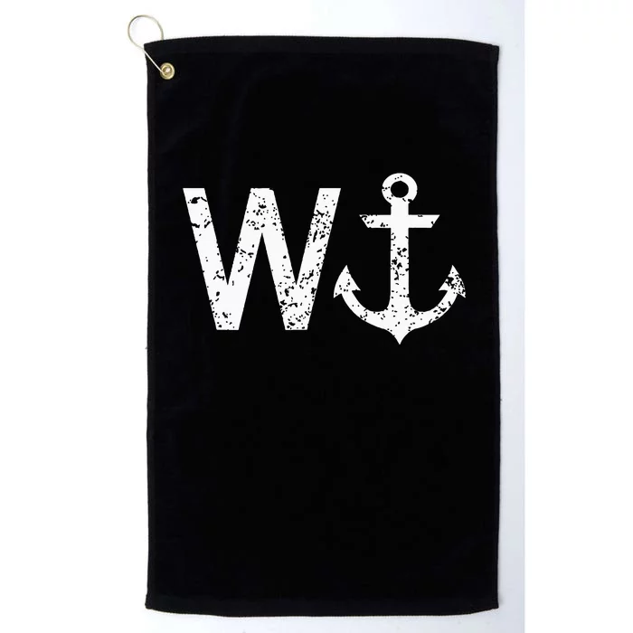 Wanker W Anchor Funny Nautical Insult Wordplay Cruise Sail Platinum Collection Golf Towel