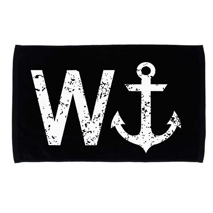 Wanker W Anchor Funny Nautical Insult Wordplay Cruise Sail Microfiber Hand Towel