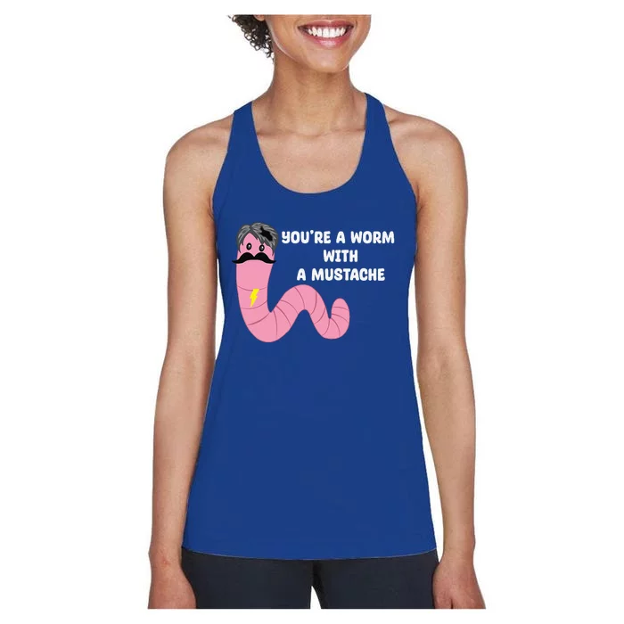 Worm With A Mustache James Tom Ariana Reality Women's Racerback Tank