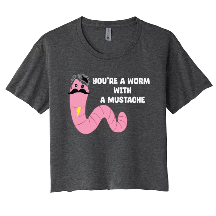 Worm With A Mustache James Tom Ariana Reality Women's Crop Top Tee