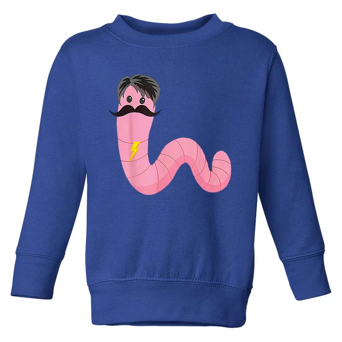 Worm With A Mustache James Tom Ariana Reality Toddler Sweatshirt