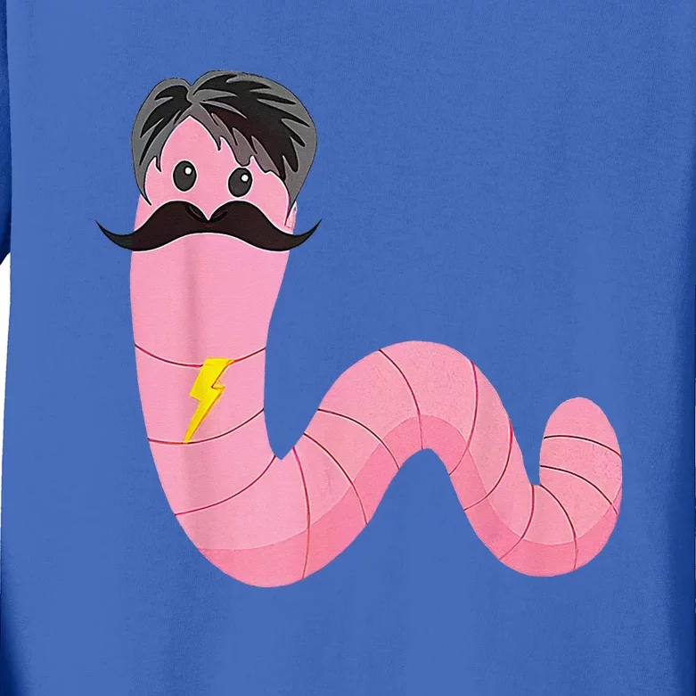 Worm With A Mustache James Tom Ariana Reality Kids Long Sleeve Shirt