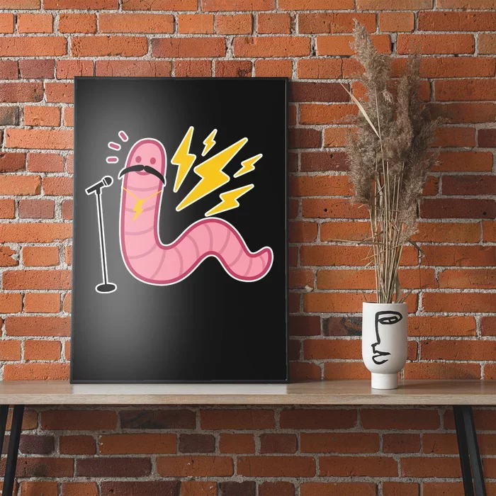 Worm With A Mustach Pump Rules Poster