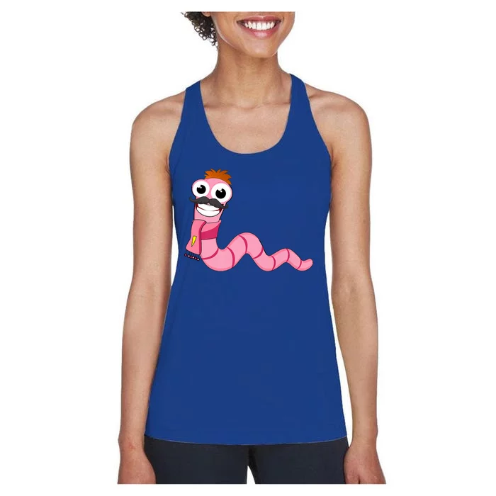 Worm With A Mustache James Tom Ariana Reality Women's Racerback Tank