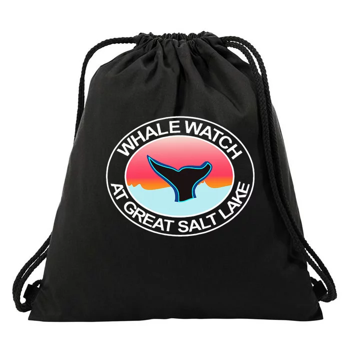 Whale Watch At Great Salt Lake Utah Tail Water Sunset Drawstring Bag