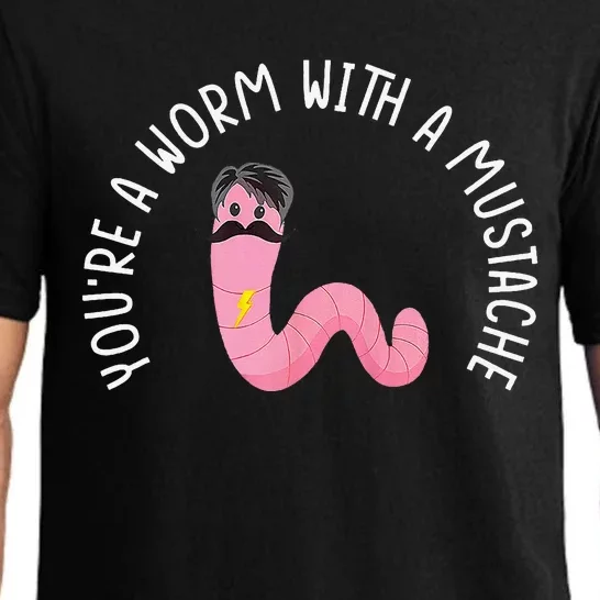 Worm With A Mustache James Tom Ariana Reality Funny Matching Pajama Set