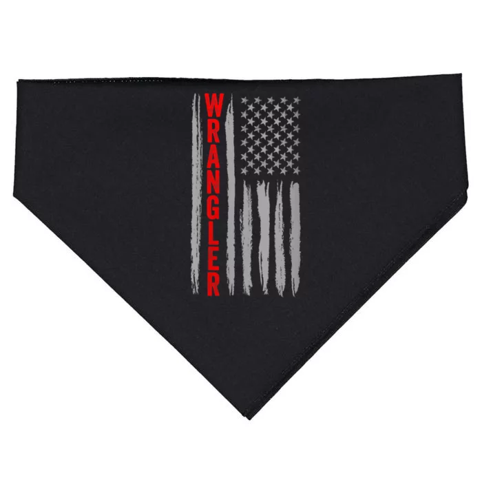 Wo Wrangler American Flag US Wrangler USA Flag USA-Made Doggie Bandana