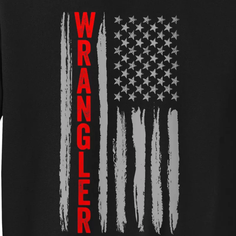 Wo Wrangler American Flag US Wrangler USA Flag Tall Sweatshirt