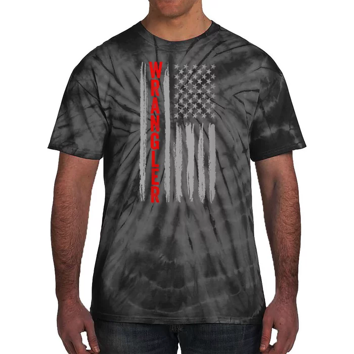 Wo Wrangler American Flag US Wrangler USA Flag Tie-Dye T-Shirt