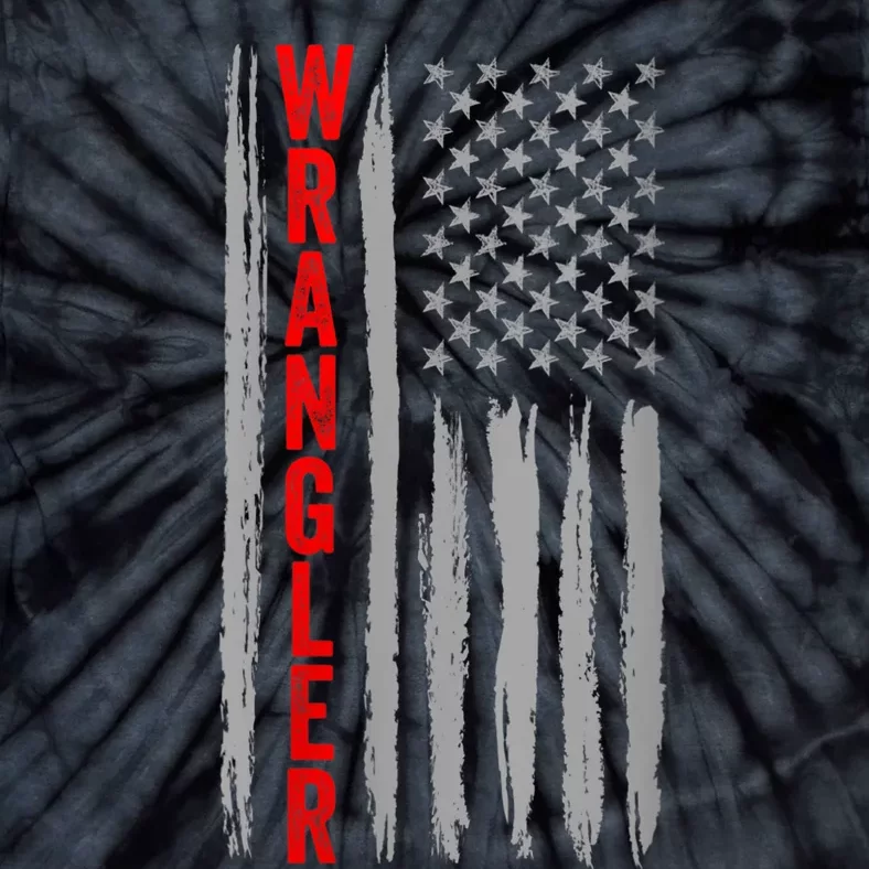 Wo Wrangler American Flag US Wrangler USA Flag Tie-Dye T-Shirt