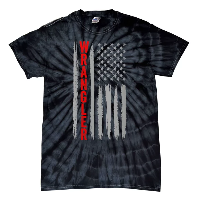 Wo Wrangler American Flag US Wrangler USA Flag Tie-Dye T-Shirt