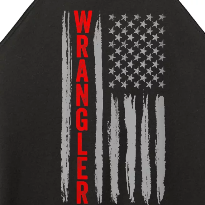 Wo Wrangler American Flag US Wrangler USA Flag Women’s Perfect Tri Rocker Tank