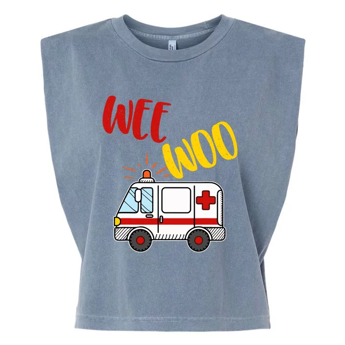 Wee Woo Ambulance Amr Funny Ems Emt Paramedic Gift Garment-Dyed Women's Muscle Tee