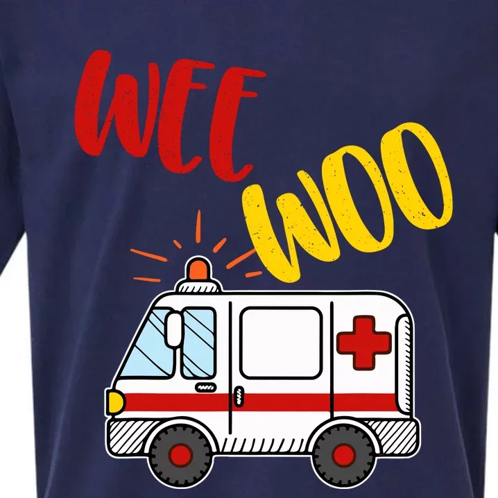 Wee Woo Ambulance Amr Funny Ems Emt Paramedic Gift Sueded Cloud Jersey T-Shirt