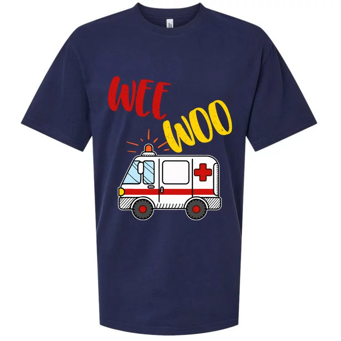 Wee Woo Ambulance Amr Funny Ems Emt Paramedic Gift Sueded Cloud Jersey T-Shirt