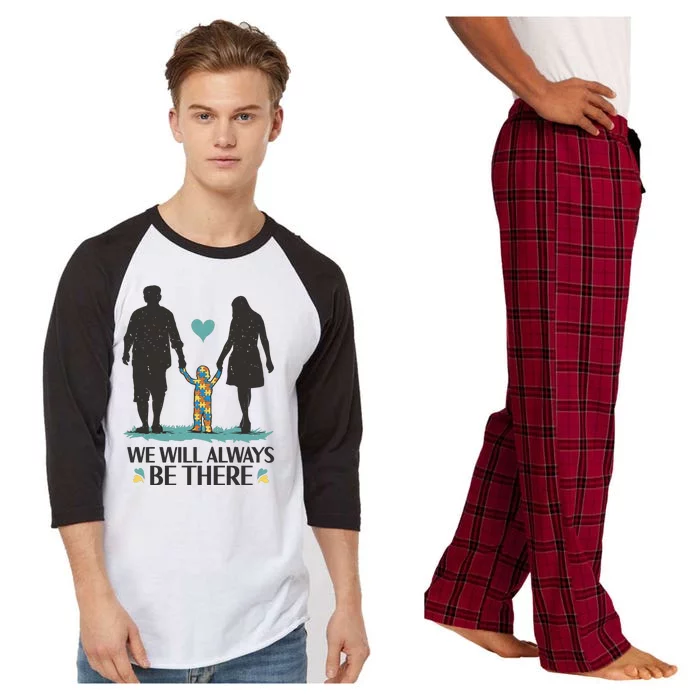 We Will Always Be There Autism Parent Raglan Sleeve Pajama Set