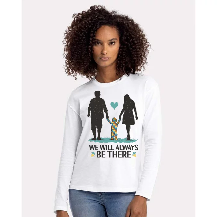 We Will Always Be There Autism Parent Womens Cotton Relaxed Long Sleeve T-Shirt