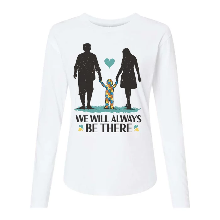 We Will Always Be There Autism Parent Womens Cotton Relaxed Long Sleeve T-Shirt