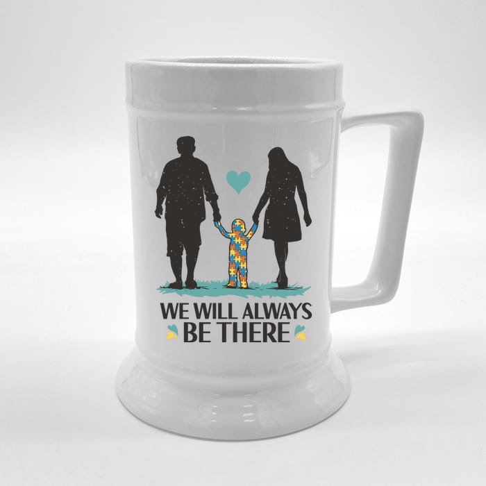 We Will Always Be There Autism Parent Front & Back Beer Stein