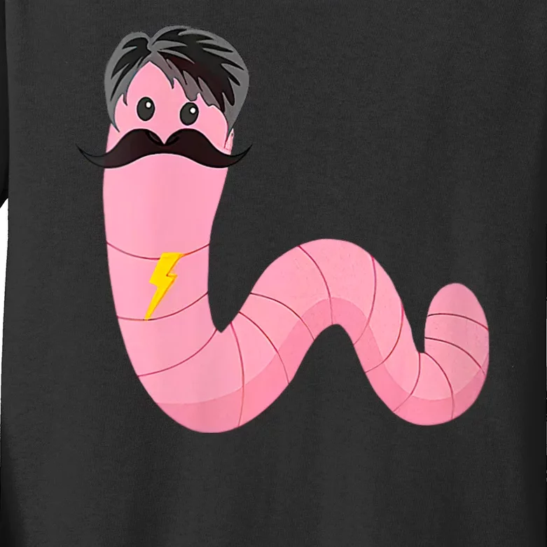 Worm With A Mustache James Tom Ariana Reality Kids Long Sleeve Shirt