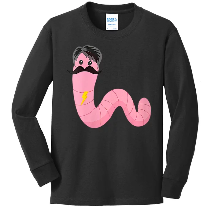 Worm With A Mustache James Tom Ariana Reality Kids Long Sleeve Shirt