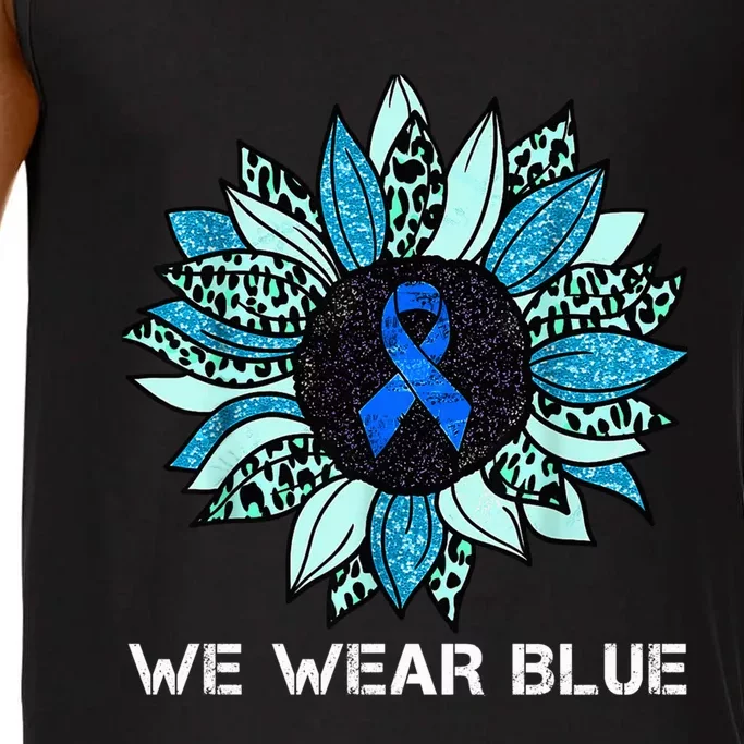 We Wear Blue Colon Cancer Awareness Month Ribbon Sunflower Comfort Colors® Tank Top