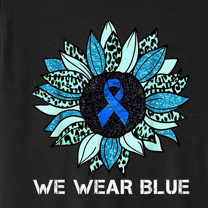 We Wear Blue Colon Cancer Awareness Month Ribbon Sunflower ChromaSoft Performance T-Shirt