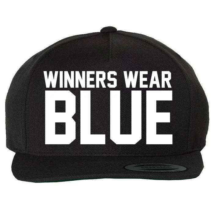 Winners Wear Blue Game Competition Wool Snapback Cap