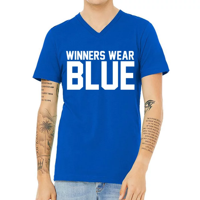 Winners Wear Blue Game Competition V-Neck T-Shirt