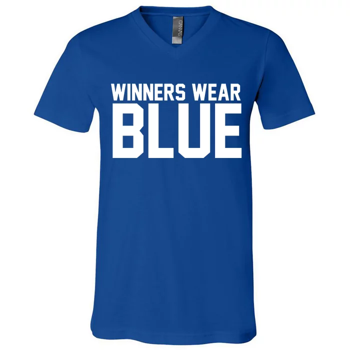 Winners Wear Blue Game Competition V-Neck T-Shirt