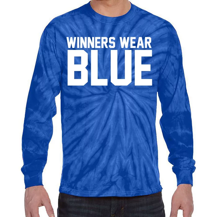 Winners Wear Blue Game Competition Tie-Dye Long Sleeve Shirt