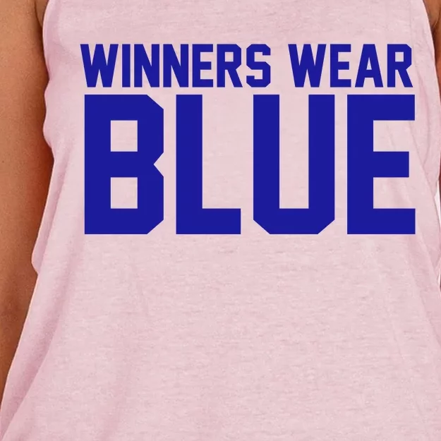 Winners Wear Blue Game Competition Women's Knotted Racerback Tank