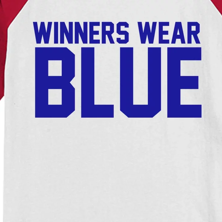 Winners Wear Blue Game Competition Kids Colorblock Raglan Jersey