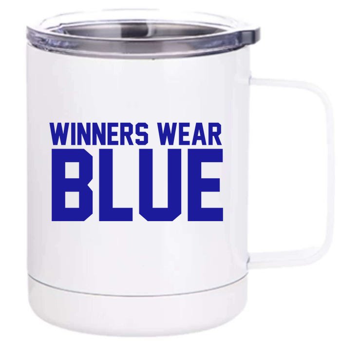 Winners Wear Blue Game Competition Front & Back 12oz Stainless Steel Tumbler Cup